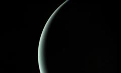 Photo of the planet Uranus Uranus - surrounded by its largest moons